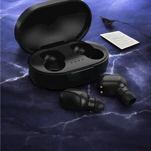 Wireless Black Earbuds with Charging Case